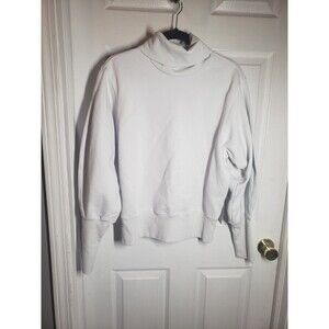 AGOLDE EXTENDED RIB TURTLENECK SWEATSHIRT IN PAPER MACHE SIZE MEDIUM